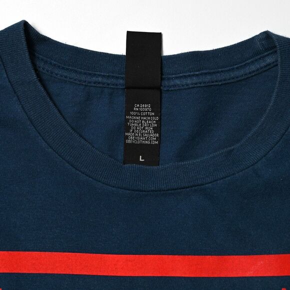 VTG Obey Navy Large Andre The Giant Box Graphic Skater Logo Shepherd Fairey - Picture 7 of 8